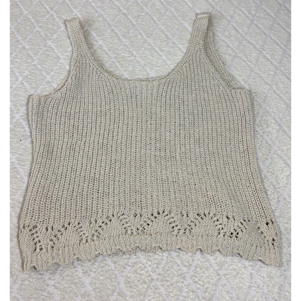a.n.a Women’s Beige Crochet Top Size Large